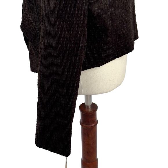 DEMOCRACY CORDUROY‎ CROPPED ONE BUTTON BLAZER IN ESPRESSO NWT WOMEN'S MEDIUM - Picture 5 of 15